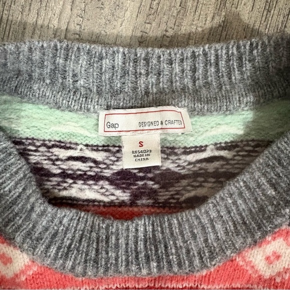 Gap Women's S Fair Isle Striped Pullover Sweater Multi-Color Lambs Wool Blend - Picture 4 of 10